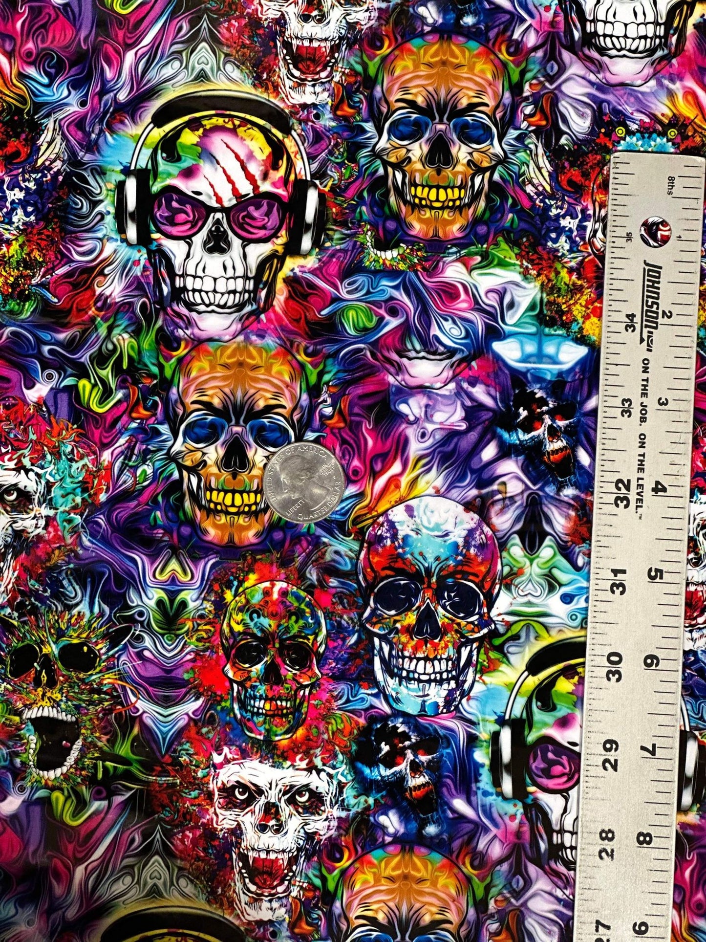 Rainbow Fire Skulls XXL