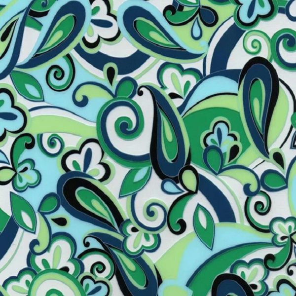 Blue Green Paisley (A3)