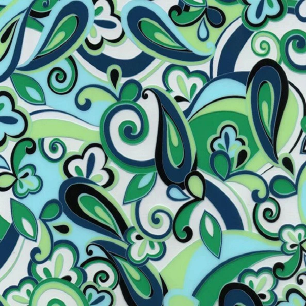Blue Green Paisley