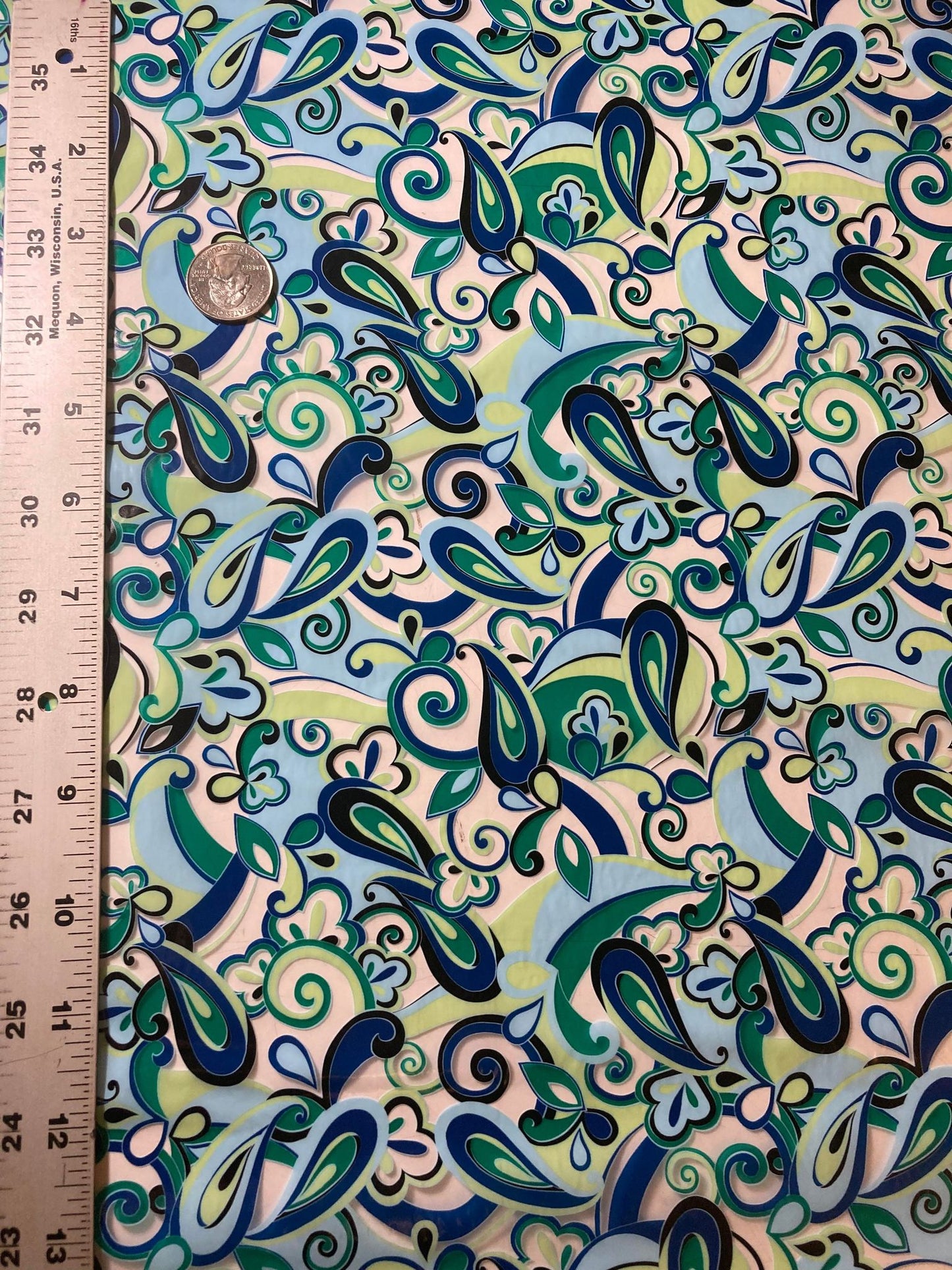 Blue Green Paisley (A3)