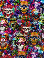 Rainbow Fire Skulls XXL
