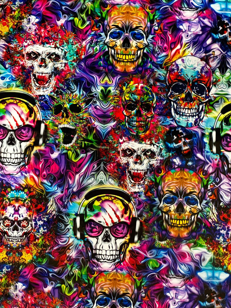 Rainbow Fire Skulls XXL