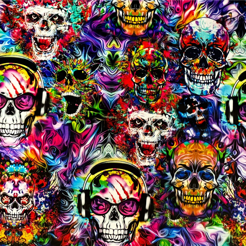Rainbow Fire Skulls XXL
