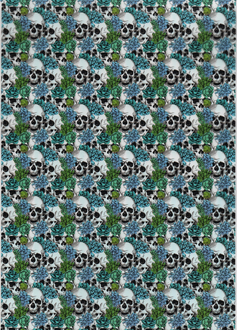 Blue Floral Skull