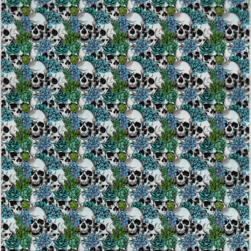 Blue Floral Skull